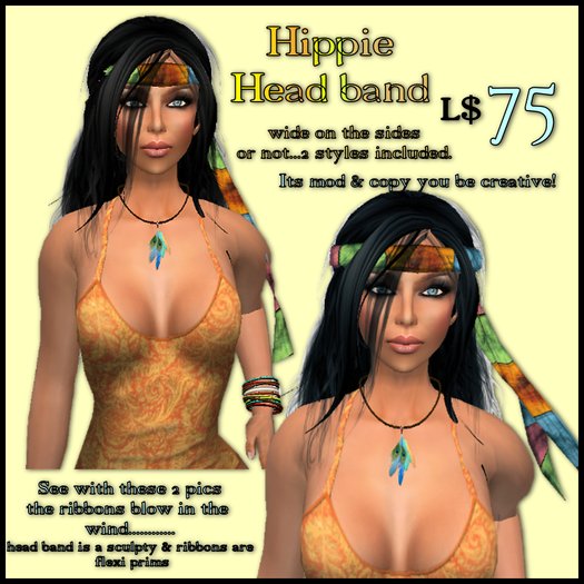 Head band Hippie ribbons D