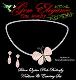 Gem Elegance Oyster Pink Diamonds Butterfly Necklace Set