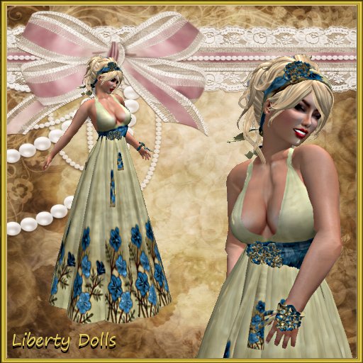 First spring dress beige/blue 