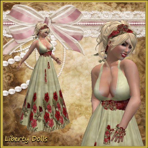 First spring dress beige/red 