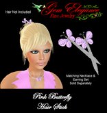 Gem Elegance Butterfly Hair Stick - Pink Diamonds