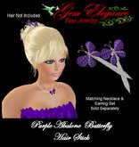 Gem Elegance Purple Abalone Butterfly Necklace & Earrings Set