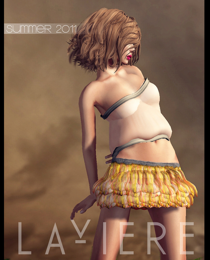 -LaViere- Ruffles Mini Skirt Printed Orange