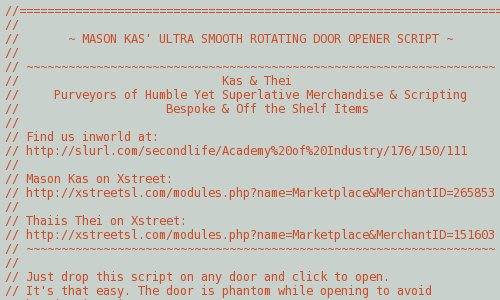  Mason Kas' Ultra Smooth Rotating Lockable Door Script - with access control and adjustable speed