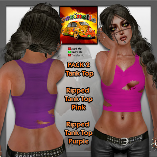 ***CoXi***  Tank Top Crossed - Purple & Pink