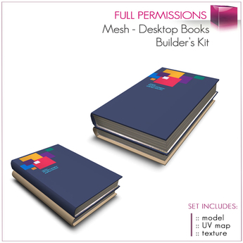 Work Desktop Book Second Life Marketplace - Full Perm Mesh Desktop Books - Builder's Kit