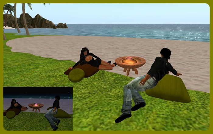 Fire Pit & Cushion Set