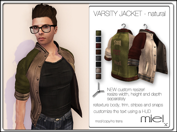 MIEL VARSITY JACKET NATURAL - male