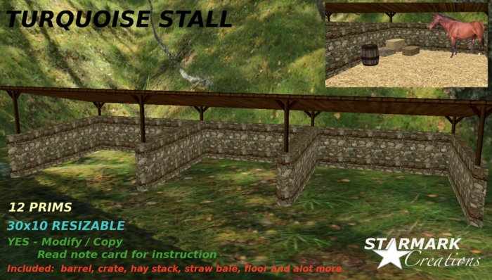 NEW!!! Turquoise adjustable stall from STARMARK CREATIONS -- promo price --