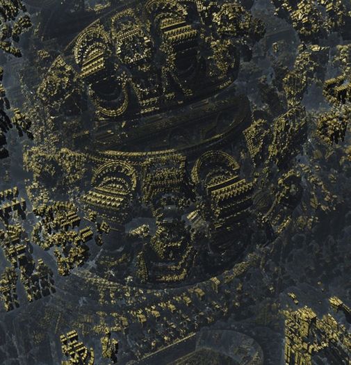 3-D Fractal Art (Futuristic City Of Gold)
