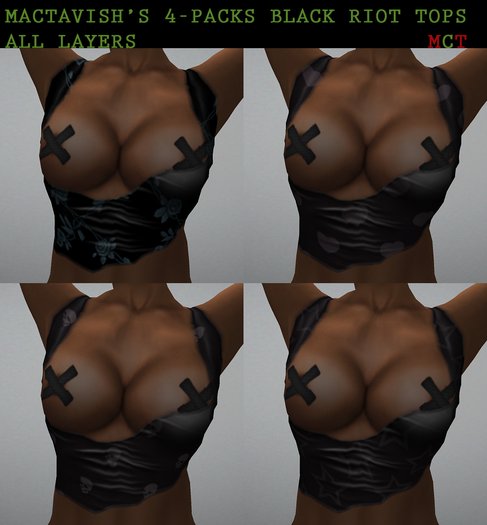 Mactavish's 4-Pack Black Riot Tops