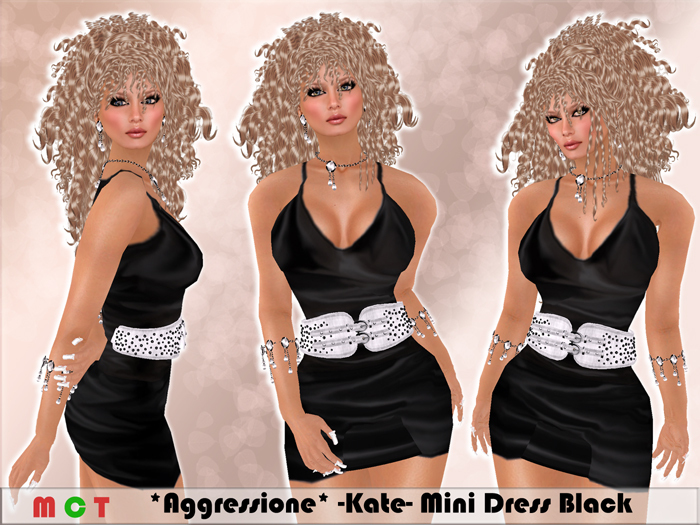 *Aggressione* -Kate- Mini Dress Black with Appliers