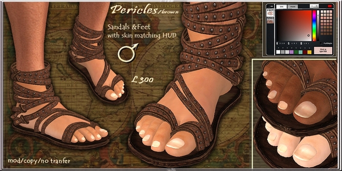 Sandals & Feet Pericles / brown leather