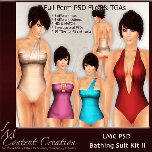 LMC PSD FILES - Bathing Suit Kit II - up to 9 different BOM bathing suit designs!!