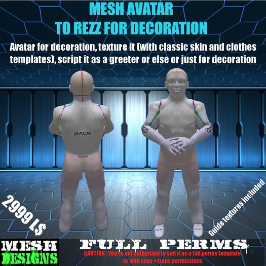 Mesh Male avatar ancient guard pose (full perms)