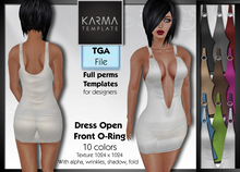 Karma Template - TGA - Dress Open Front O-Ring - 10 Colors - High detailled Texture 1024 px