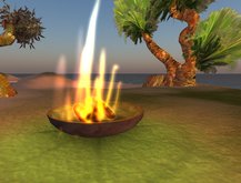 Blue Firebowl, golden glow fire, copy&mod