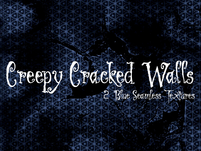 FULL PERM 2 Seamless Creepy Cracked Wall Textures - Blue