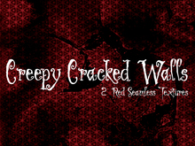 FULL PERM 2 Seamless Creepy Cracked Wall Textures - Red