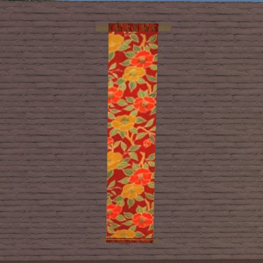 Second Life Marketplace Camellia redyellow Japanese Silk Wall Hanging