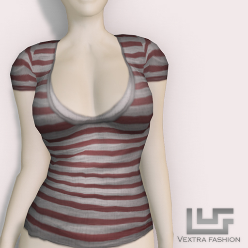 *VEXTRA FASHION* "StripeTee" top - red+white