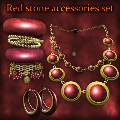 Red stone accessories set