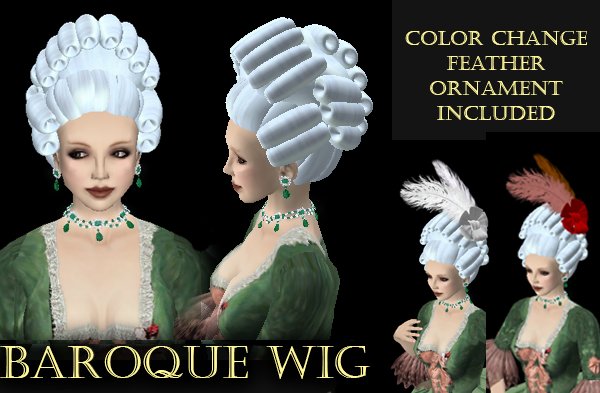 Baroque, Roccoco Wig -White