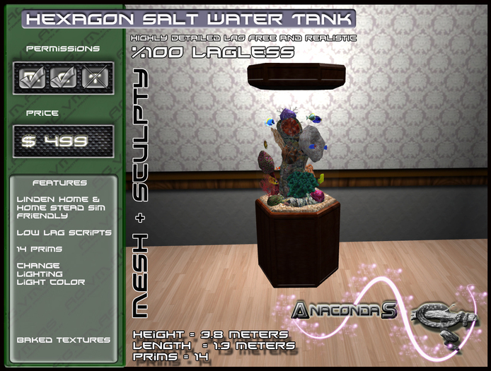 Hexagon Salt water tank