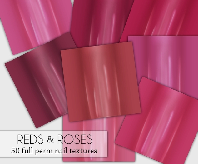 50 Nail Textures - Reds & Roses I Full Permission