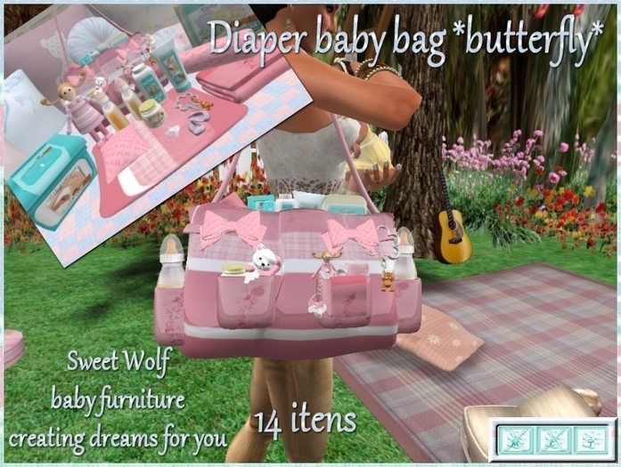 DIAPER BABY BAG-BUTTERFLY