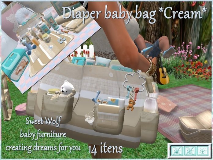 DIAPER BABY BAG-CREAM