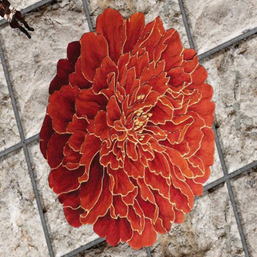 +GB+ RUG Orange-Red Peony Box