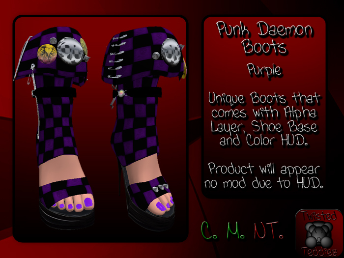 {T.t} Punk Daemon Boots - Purple