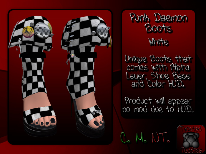 {T.t} Punk Daemon Boots - White