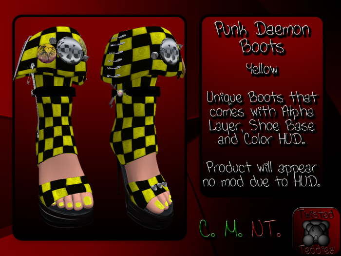 {T.t} Punk Daemon Boots - Yellow