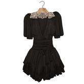 *League* Vintage Chiffon Dress -Black