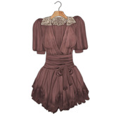 *League* Vintage Chiffon Dress -Old Rose