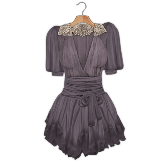 *League* Vintage Chiffon Dress -Purple
