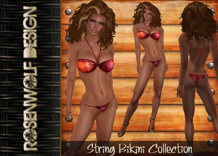 NEW Rosenwolf Design Crystal Roses Bikini