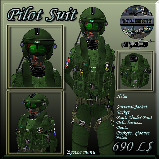 BOX HELICOPTER PILOT SUIT GREEN