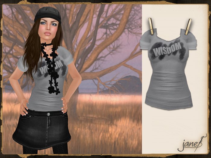 JANE - graffiti tee.wisdom pewter