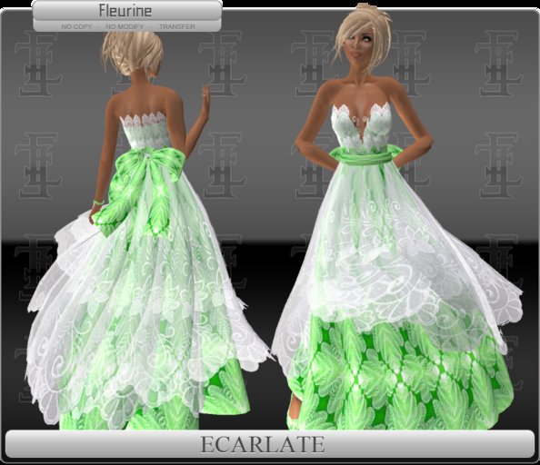 Ecarlate - Dress Green / Robe Verte - Fleurine Droite