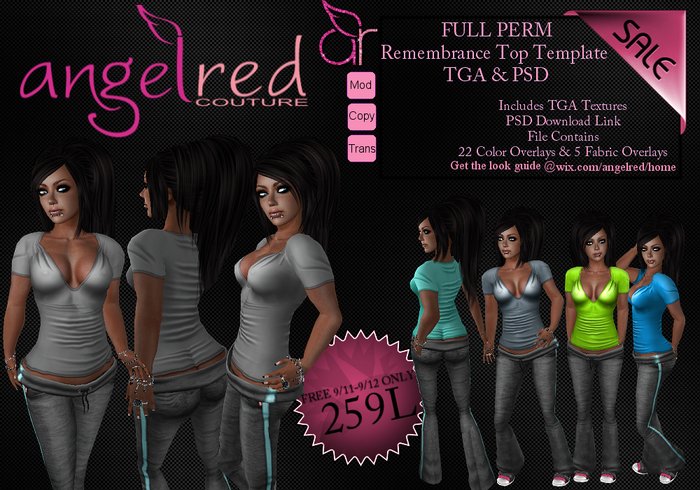 AngelRED - FULL PERM Remembrance Template Pack