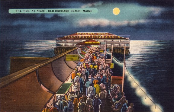 Vintage Nighttime Beach Pier [Texture]