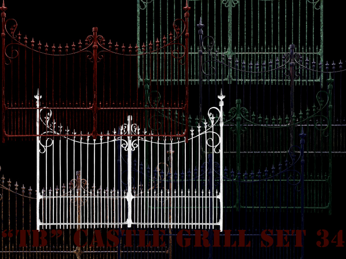 Twice Baked 7*2 castle gate textures with great 3D effect set 34