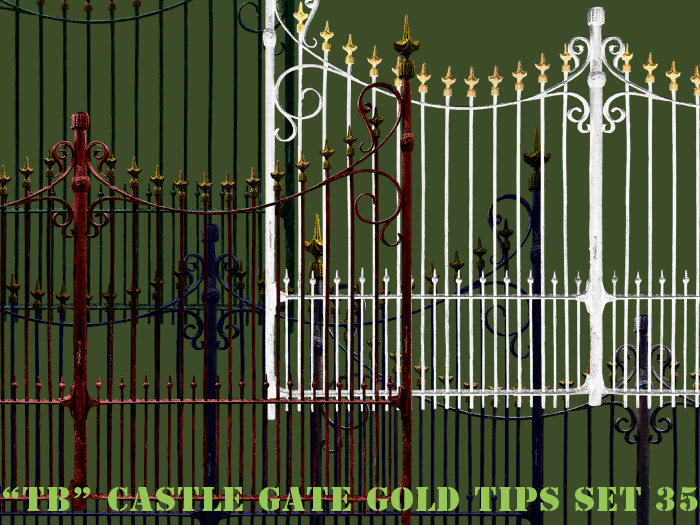 Twice Baked 5*2 golden tipped castle gate textures, great 3D effect set 35