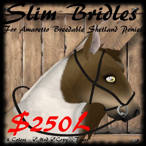 ~DCS~ Slim Bridles for Amaretto Shetland Ponies 