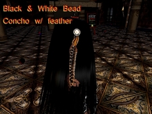Black Indian  Bead Concho w/ feather