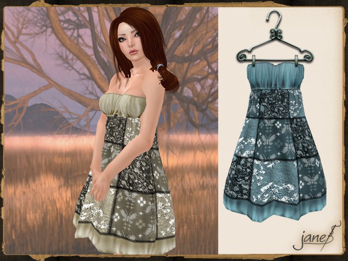JANE - patchwork dress.marine