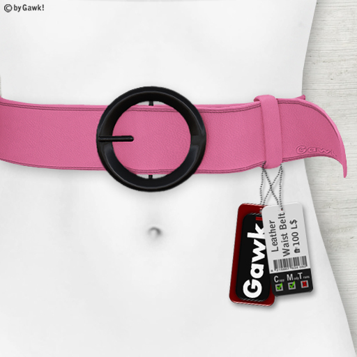 Gawk! Leather Waist Belt - LIGHT PINK -